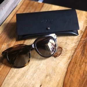 rag & bone 54mm rounded sunglasses in dark havana